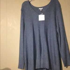 NWT Croft & Barrow V-neck Sweater Blue size 2X.